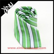 Мужские зеленые полосы идеальный шеи узел для свадебного Шелковый Жаккард Тканый галстук
